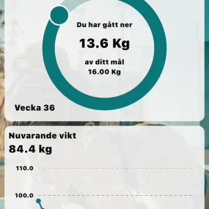 Vikt. Skärmdump från Coach by App, tränare Ulf Berg